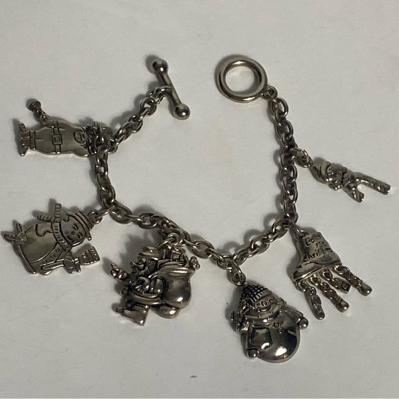 Vintage Christmas Silver Tone Bracelet 7” - Picture 4 of 5